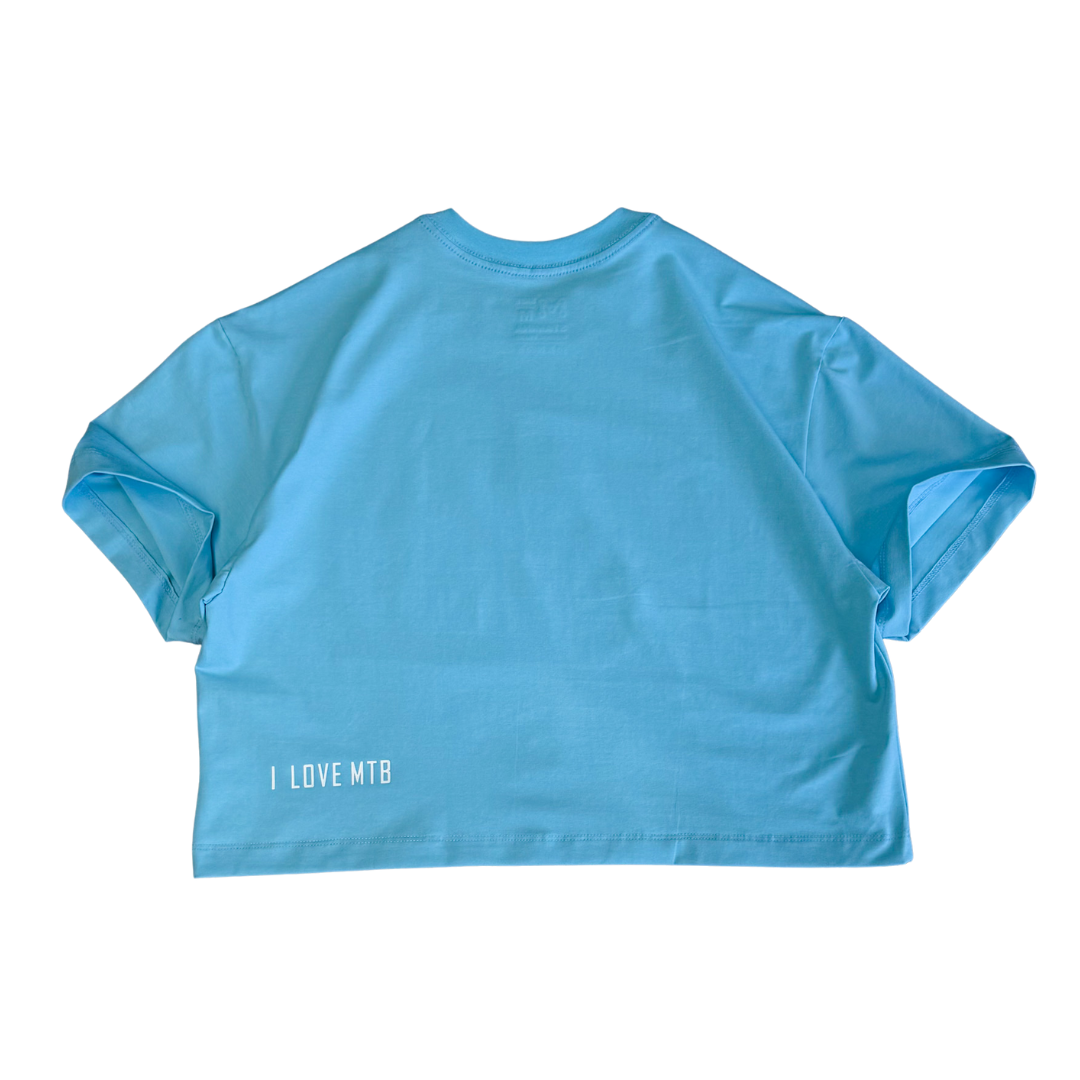 CAMISETA CROP TOP DAMA AZUL MTB