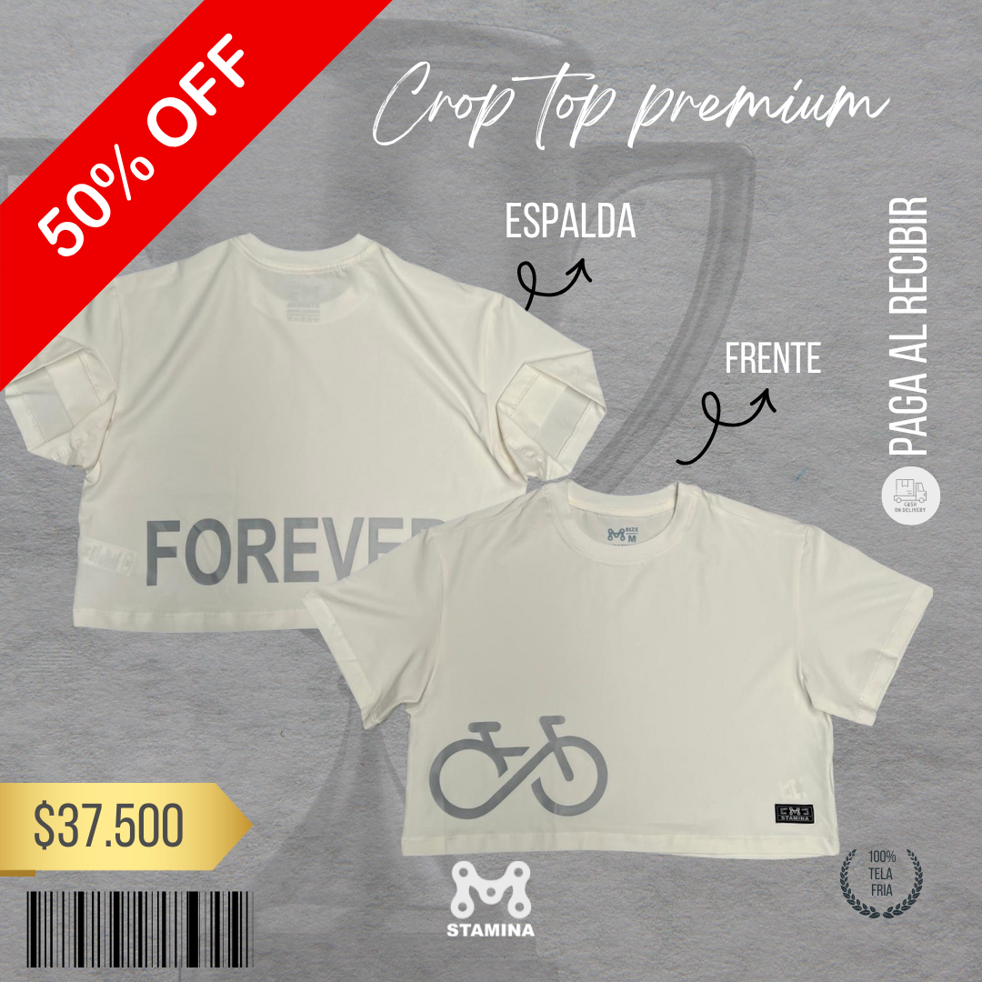 CROPTOP BIKE FOREVER GRIS