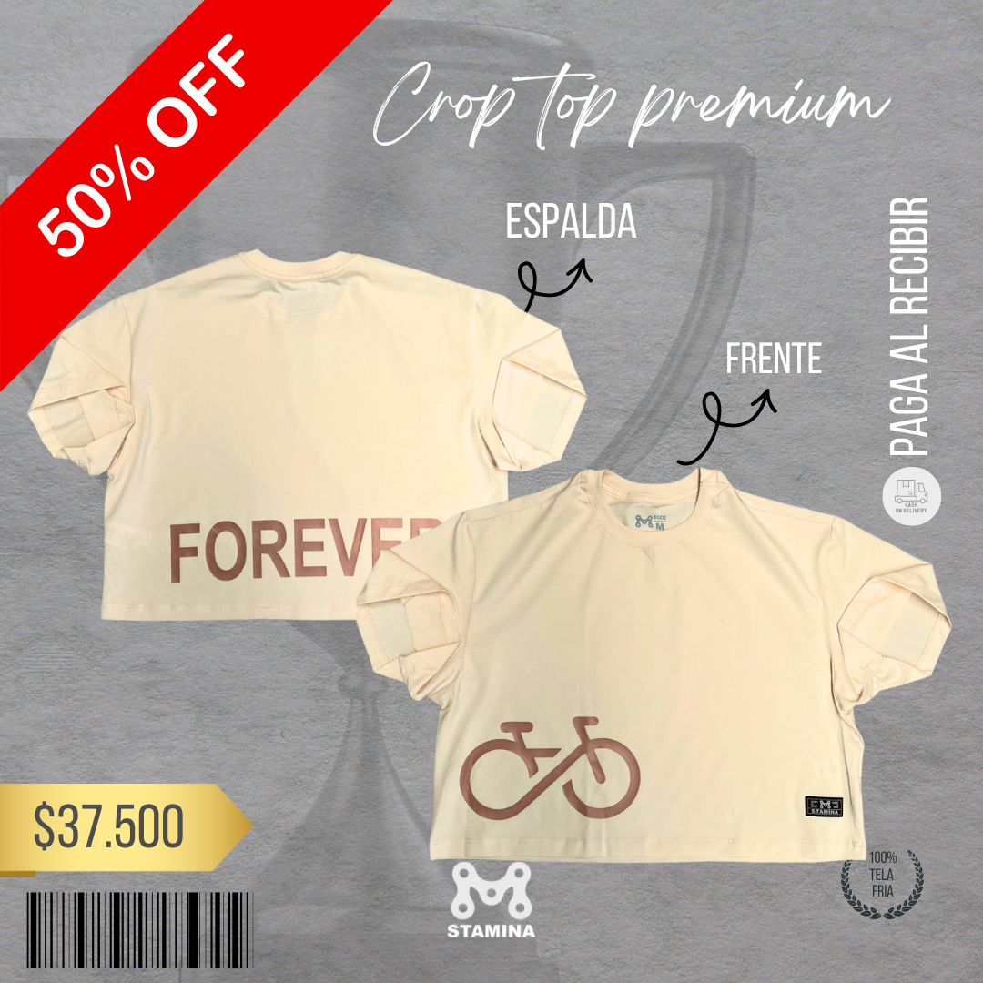 CROPTOP BIKE FOREVER BEIGE