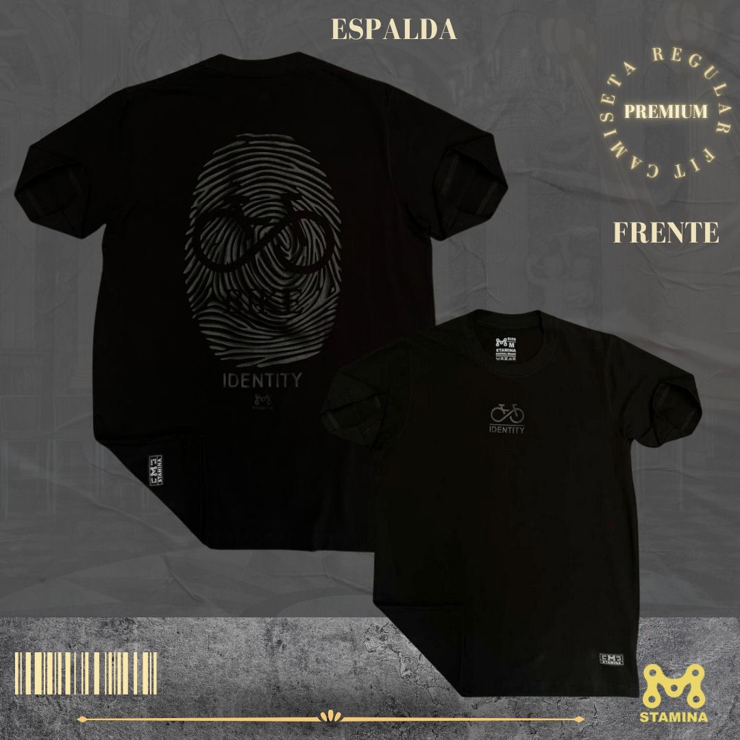 camiseta clásica negra identidad