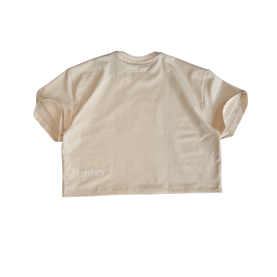 CAMISETA CROP TOP DAMA BEIGE MTB