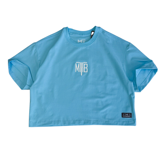 CAMISETA CROP TOP DAMA AZUL MTB