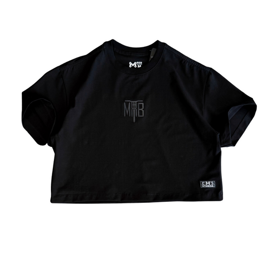 CAMISETA CROP TOP DAMA NEGRA MTB