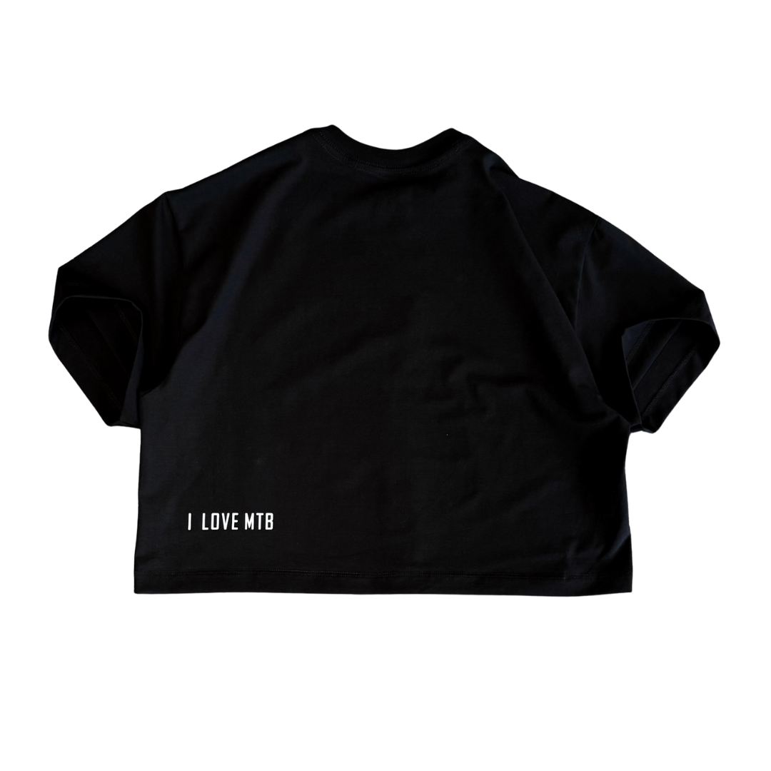 CAMISETA CROP TOP DAMA NEGRA MTB