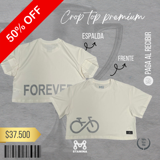 CROPTOP BIKE FOREVER GRIS