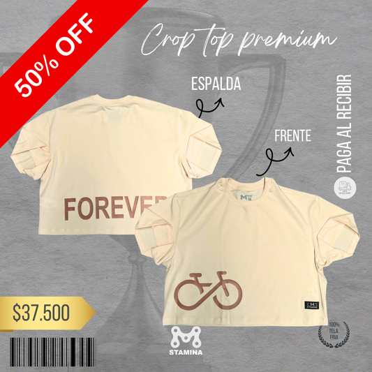 CROPTOP BIKE FOREVER BEIGE