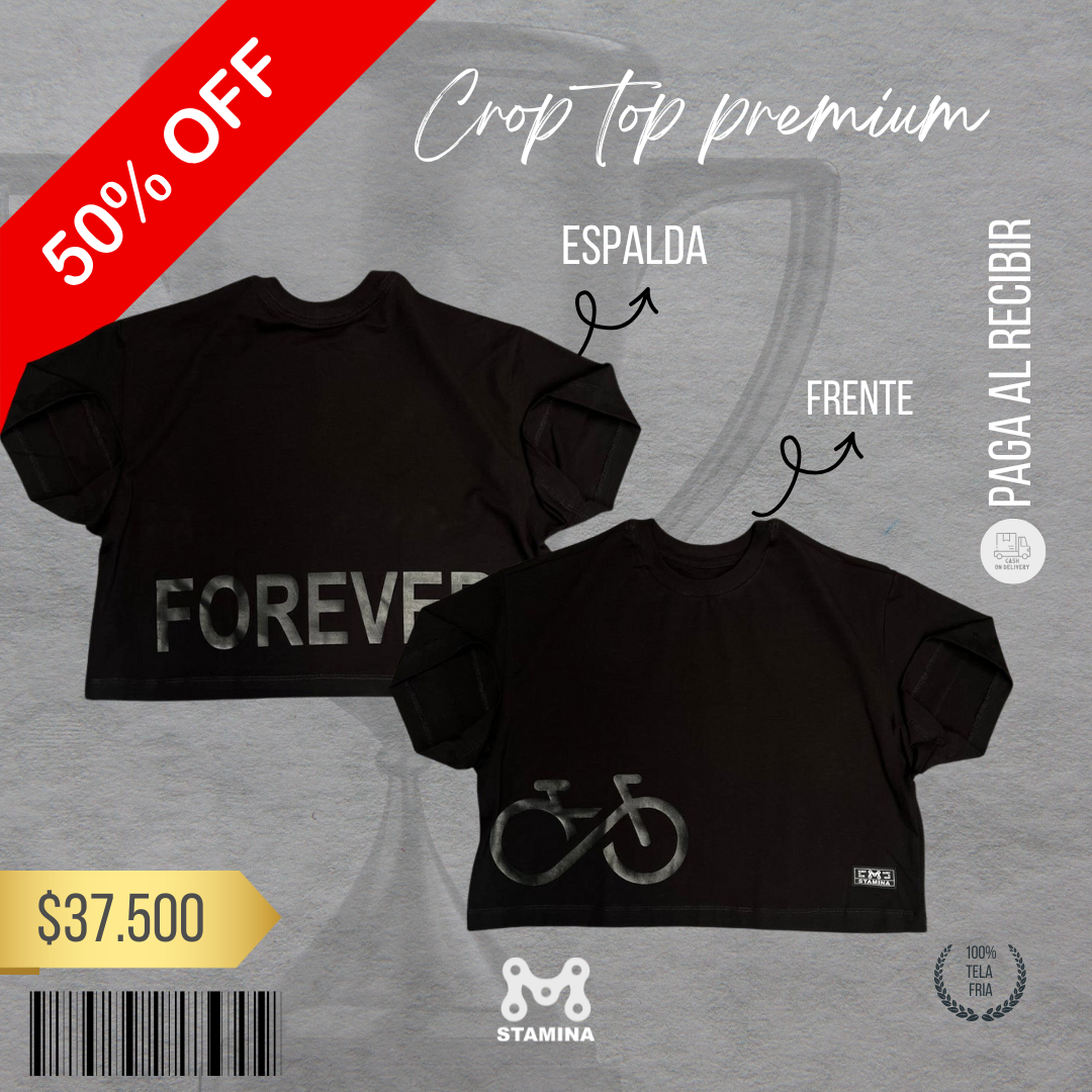 CROPTOP BIKE FOREVER NEGRO