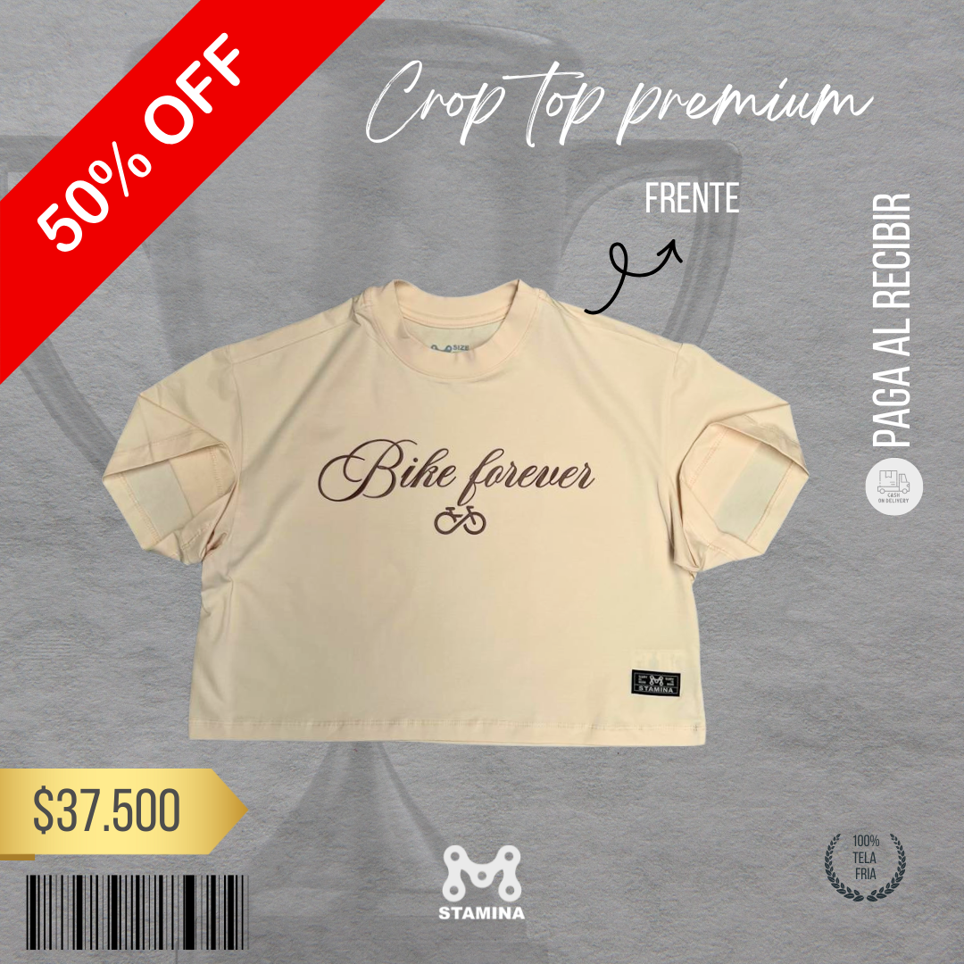 CROPTOP BIKE FOREVER BEIGE
