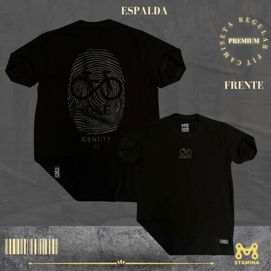 camiseta clásica negra identidad
